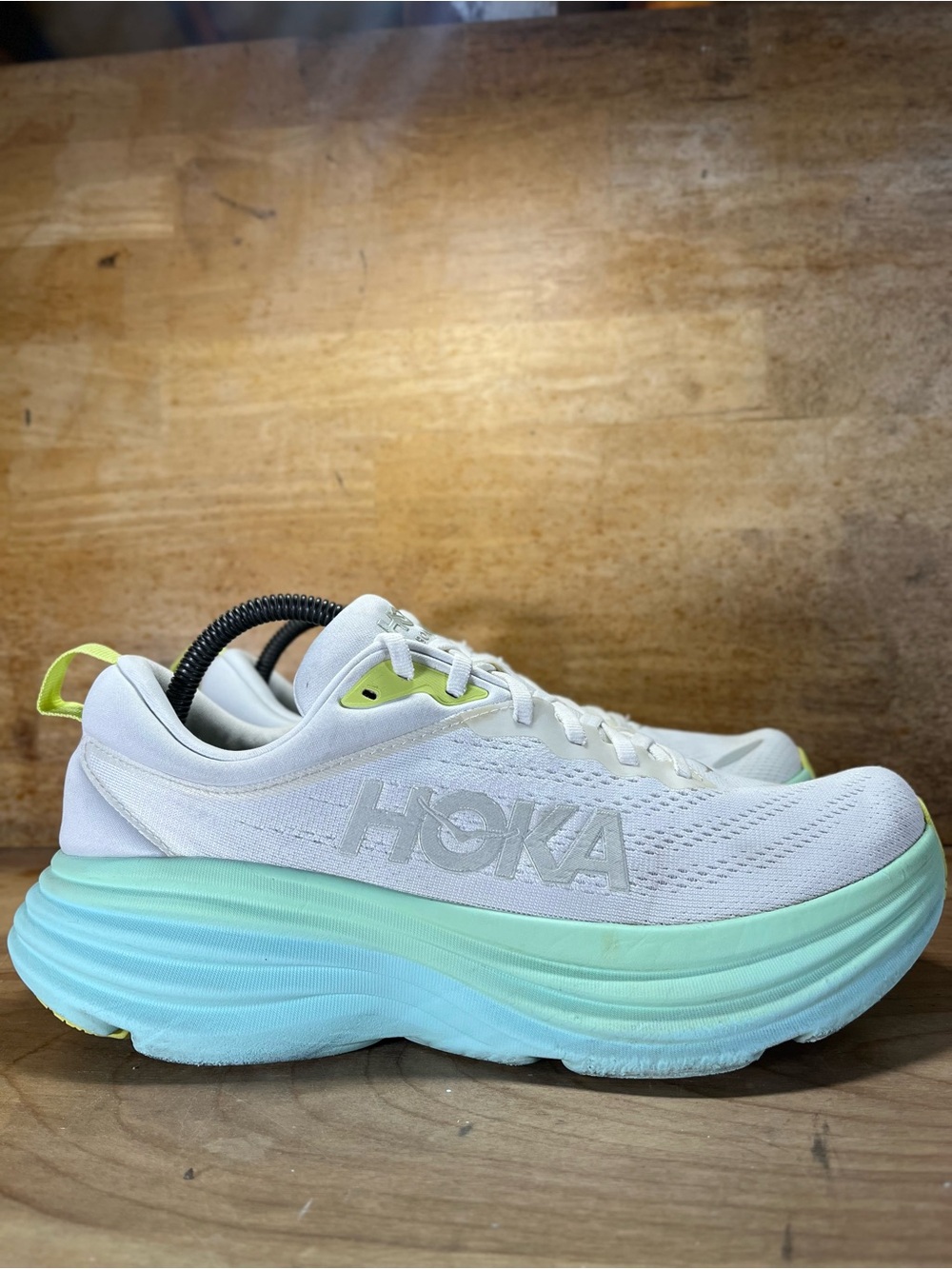 Hoka One One Bondi 8 REFLECTIVE Womens Size 10 Running Shoes Sneakers White